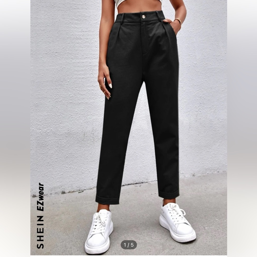 Shein Black Straight Leg Pants